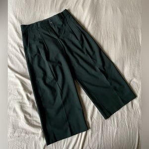 Cropped COS Forest Green Wool Trousers